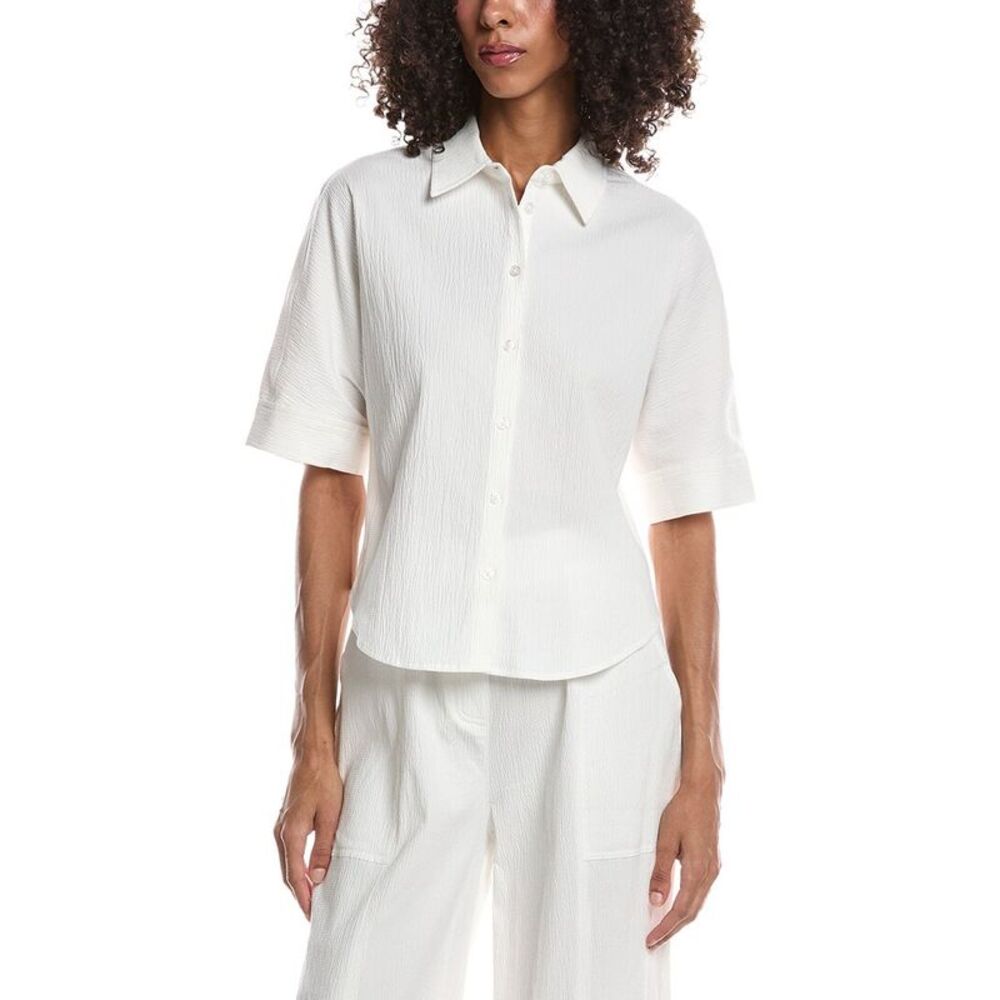 Bernardo Womens  Dolman Button-Up Top, White